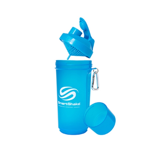 Shaker suplimente SmartShake 500ml, albastru