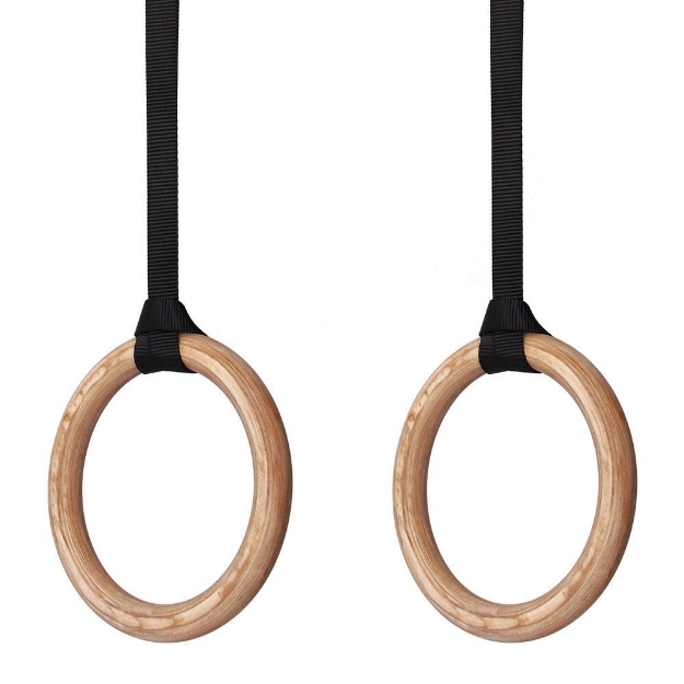 Poza cu Inele gimnastica din lemn, DY-PR-015, Dayu Fitness