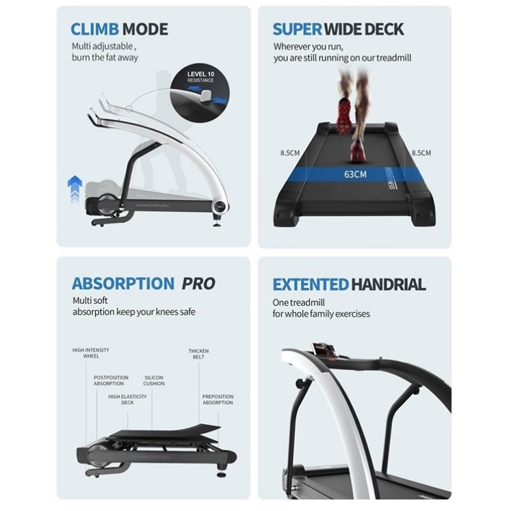 Poza cu Banda de alergare pentru acasa Luxury ST01, 2 CP, 120 kg, 15 km/h, TheWay Fitness resigilata