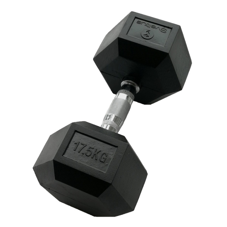 Poza cu Gantera hexagonala cauciucata, 17.5 kg, Sveltus
