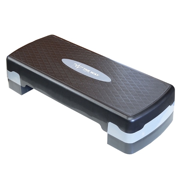 Stepper fitness ajustabil pe 2 niveluri, gri cu negru, TheWay Fitness - 2 | YEO