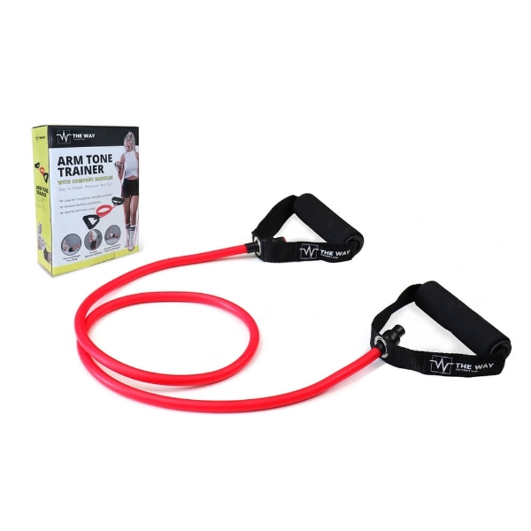 Extensor fitness cu manere, 1.2 m, tub elastic din latex, TheWay Fitness - 1 | YEO