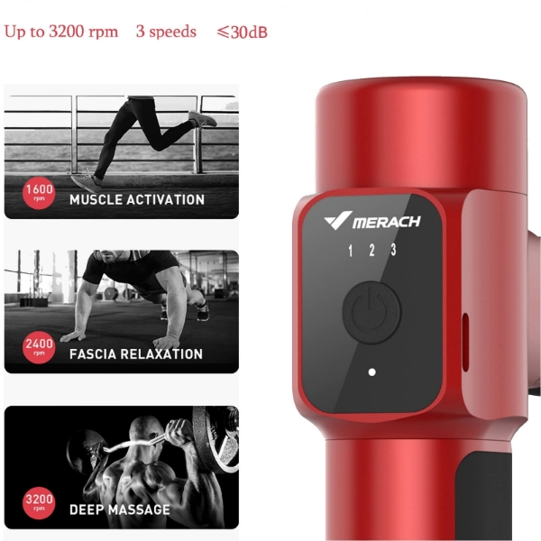 Pistol de masaj profesional, MR-1537R, rosu, Merach - 1 | YEO