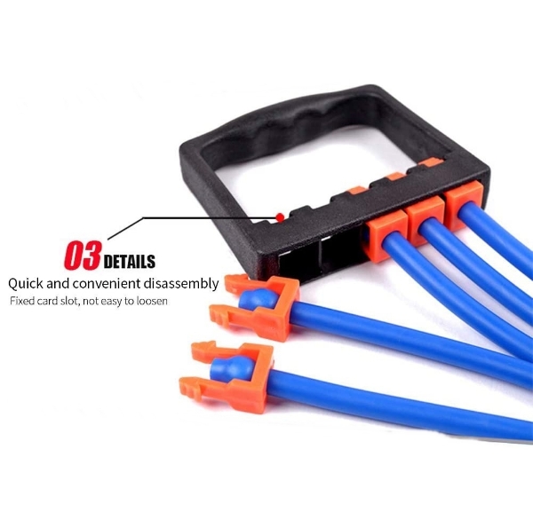 Extensor fitness cu 5 corzi elastice si manere, 0.5 kg - 1 | YEO