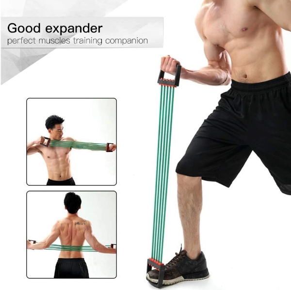 Extensor fitness cu 5 corzi elastice si manere, 0.5 kg - 2 | YEO