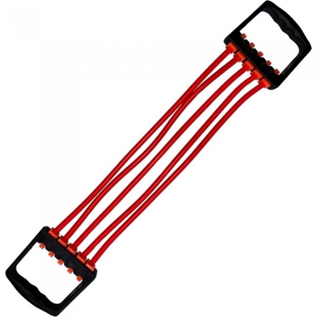 Poza cu Extensor fitness cu 5 corzi elastice si manere, 0.5 kg