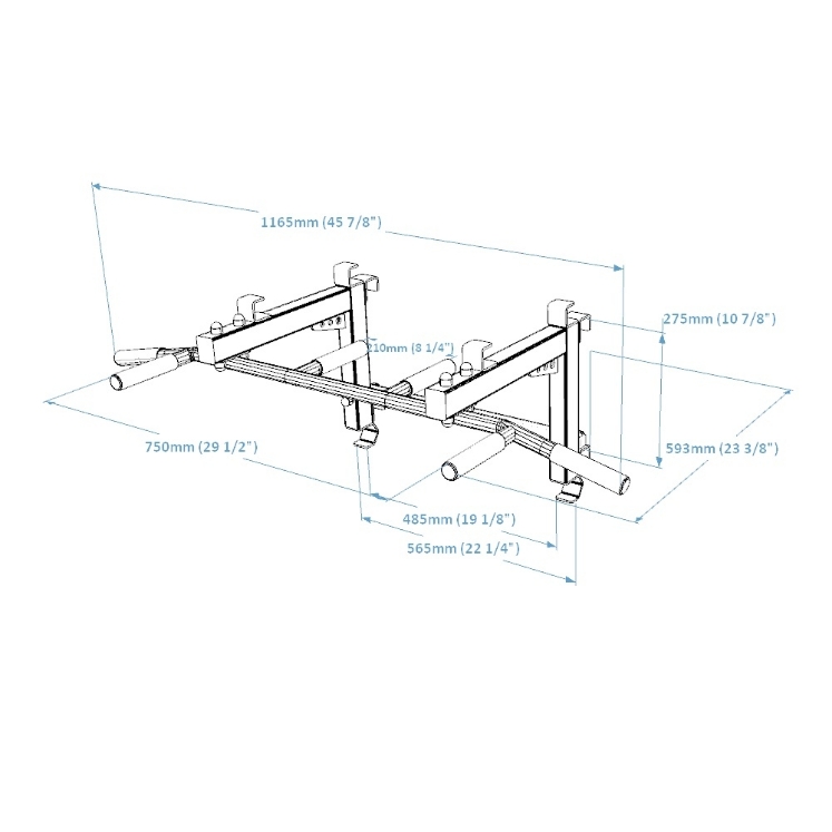 Poza cu Bara de tractiune PB3W convertibila cu 6 manere pentru spalierele BenchK 