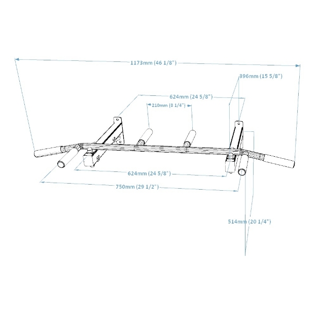 Poza cu Bara de tractiune PB2W fixa cu 6 manere pentru spalierele BenchK 