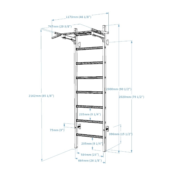 Spalier BenchK 221W, cu bara de tractiuni fixa si 6 manere - 1 | YEO