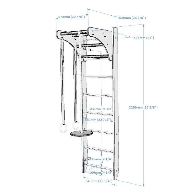 Poza cu Spalier BenchK 111+ A204, cu bara de tractiuni si accesorii
