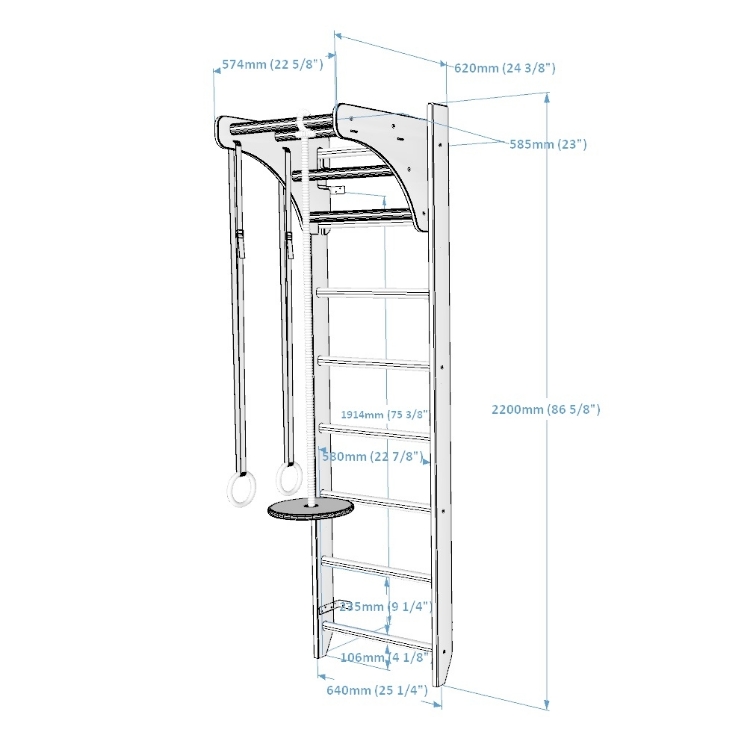 Poza cu Spalier BenchK 111+ A204, cu bara de tractiuni si accesorii