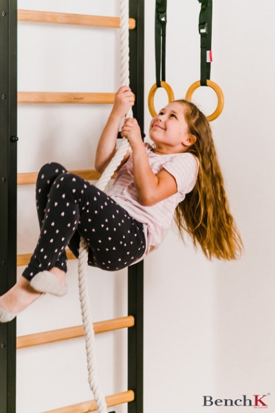 Spalier BenchK 721B+A076,  cu bara de tractiune fixa din otel si accesorii gimnastica - 2 | YEO