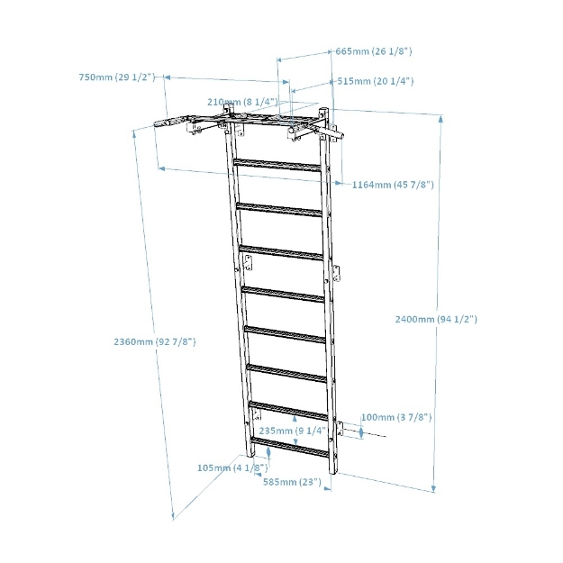 Poza cu Spalier BenchK 721W,  cu bara de tractiune fixa din otel