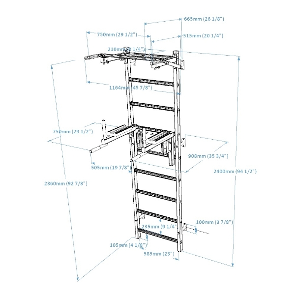 Spalier BenchK 722W, cu bara de tractiune fixa din otel si suport spate - 1 | YEO
