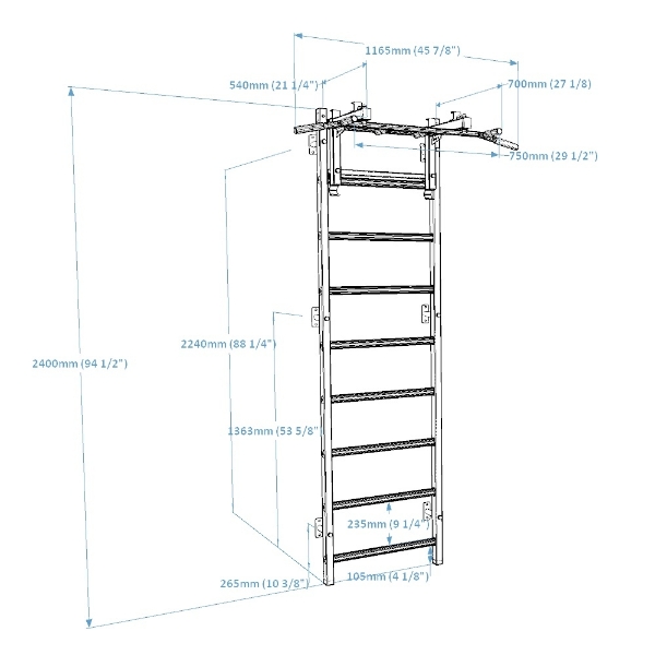 Spalier BenchK 731W,  cu bara de tractiune convertibila din otel cu 6 manere - 1 | YEO