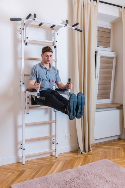 Poza cu Spalier BenchK 732W,  cu bara de tractiune convertibila din otel cu 6 manere si suport pentru spate