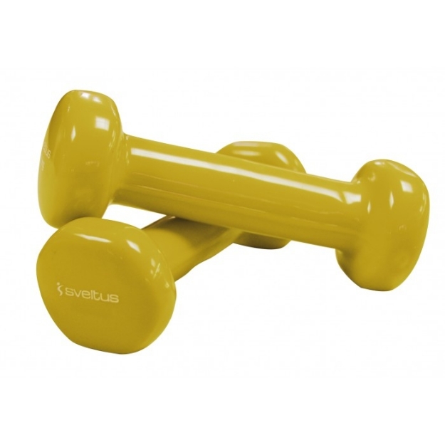 Poza cu Set gantere aerobic epoxy de 2x4 kg, Sveltus, galben