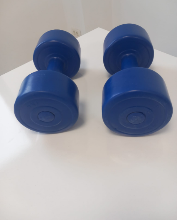 Poza cu Set gantere aerobic vinil 4 kg, SVELTUS, albastru inchis