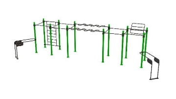 Poza cu STATIE DE ANTRENAMENT OUTDOOR CALISTHENICS (15 Utilizatori), ELEMENT FITNESS