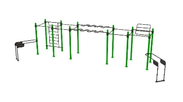 Poza cu STATIE DE ANTRENAMENT OUTDOOR CALISTHENICS (15 Utilizatori), ELEMENT FITNESS