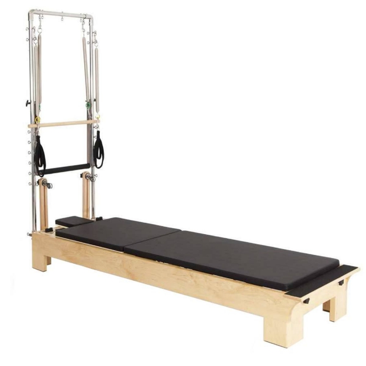 Poza cu Reformer Pilates din Lemn cu Turn Profesional – Half Trapeze pentru Studiouri și Recuperare