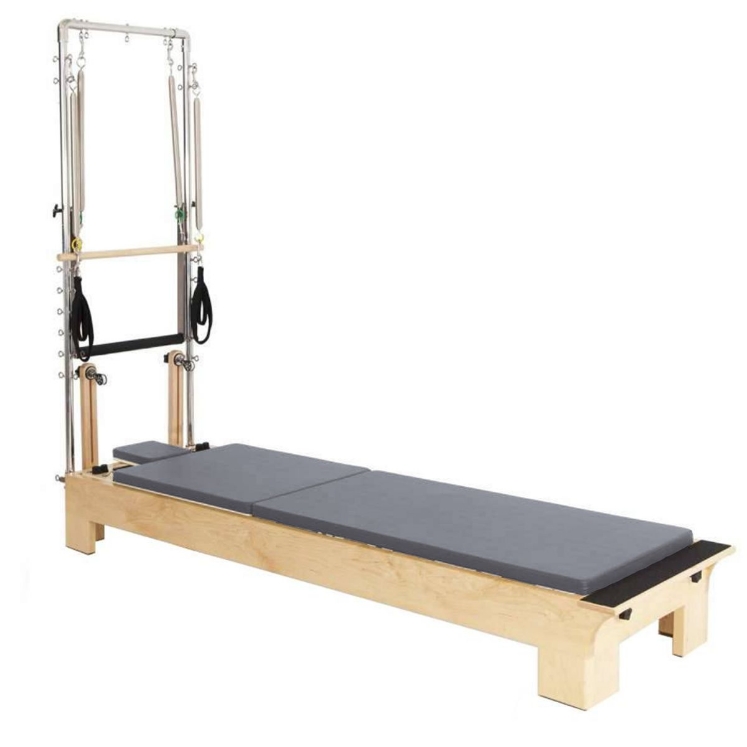 Poza cu Reformer Pilates din Lemn cu Turn Profesional – Half Trapeze pentru Studiouri și Recuperare