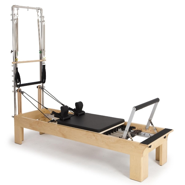 Poza cu Reformer Pilates Physio Wood cu Turn Profesional – pentru Recuperare Medicală și Fizioterapie