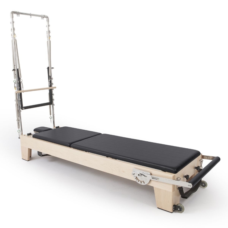 Poza cu Reformer Pilates Elite din Lemn cu Turn Profesional – Premium pentru Studiouri și Recuperare