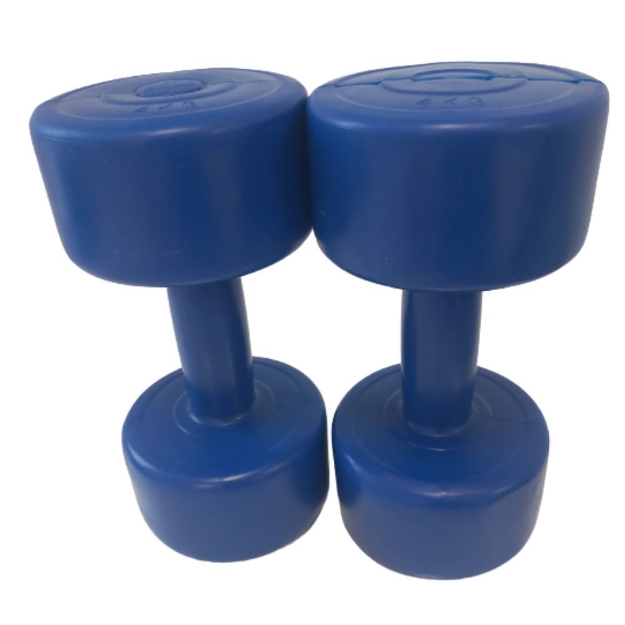Poza cu Set gantere aerobic vinil 4 kg, SVELTUS, albastru inchis