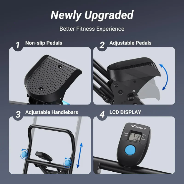 Poza cu Stepper vertical fitness, Merach, alb-gri