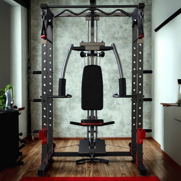 Poza cu Aparat Multifunctional MS480, încarcare cu discuri olimpice, TheWay Fitness