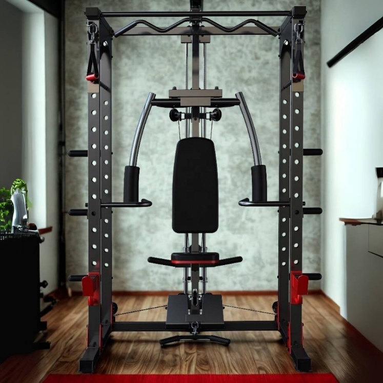 Poza cu Aparat Multifunctional MS480, încarcare cu discuri olimpice, TheWay Fitness