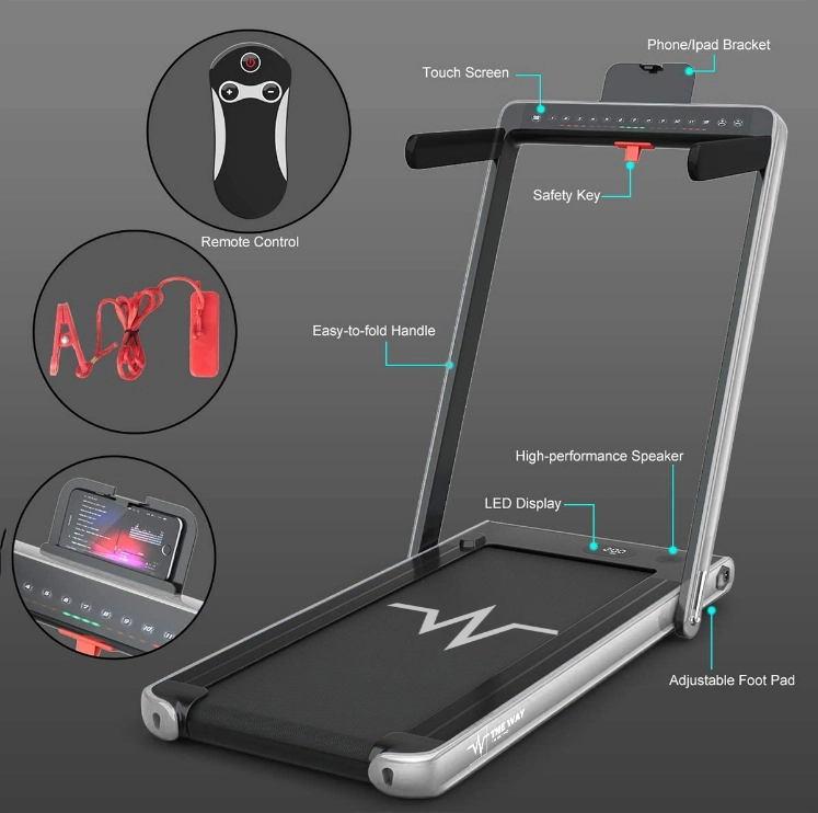 Poza cu Banda de alergat T4000 plus argintiu, 12km/h, 1.75 CP, 90 kg, TheWay - Resigilat