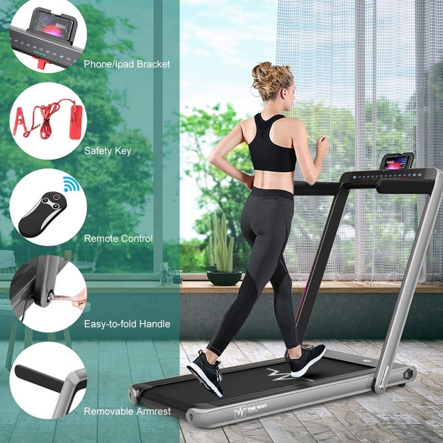 Poza cu Banda de alergat T4000 plus argintiu, 12km/h, 1.75 CP, 90 kg, TheWay - Resigilat