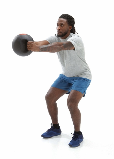 Poza cu Minge medicinala cu manere, 4kg, Sveltus