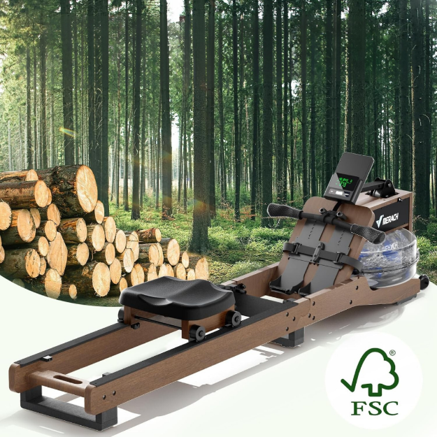 Poza cu Aparat de vaslit din lemn, cu apa, R23 Water Pro, Merach