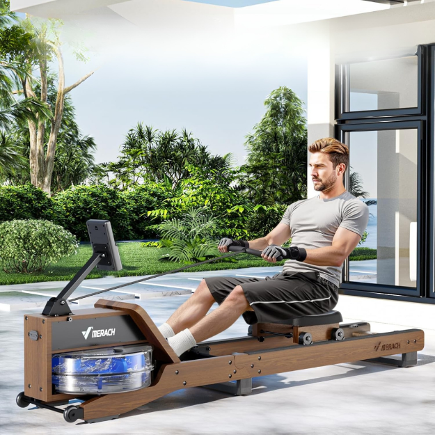 Poza cu Aparat de vaslit din lemn, cu apa, R23 Water Pro, Merach