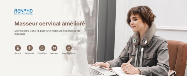 Poza cu Mini aparat de masaj pentru gât RENPHO U-Neck
