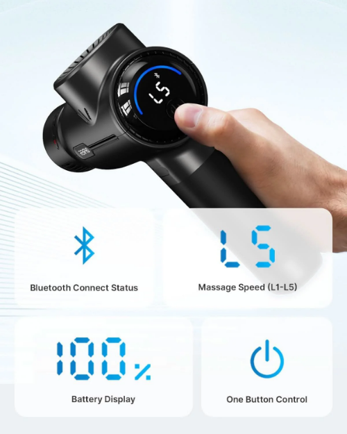 Poza cu Pistol de masaj RENPHO Thermacool Reach 2 WMG02 Cyan