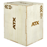 Poza cu Plyo Box ATX lemn natur 50 / 60 / 70 cm – cutie pliometrică profesională 3 în 1