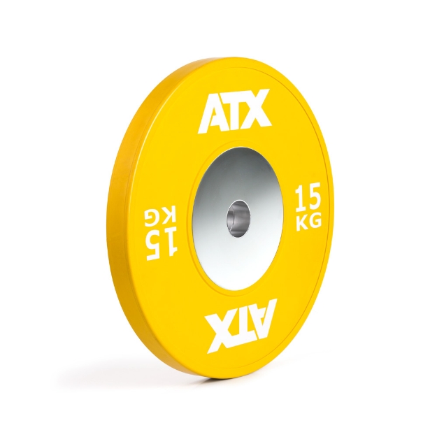 Poza cu ATX HQ-Rubber Bumper Plates COLOUR galben 15 kg - Discuri haltere