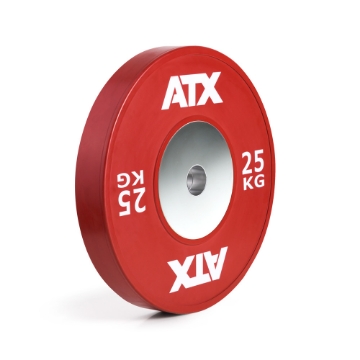 Poza cu ATX HQ-Rubber Bumper Plates COLOUR rosu 25 kg - Hantelscheibe