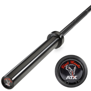 Poza cu Bară Olimpică pentru Powerlifting ATX Black Mamba, 20 kg, 220 cm, Ø 50 mm, Black Oxide, 700 kg