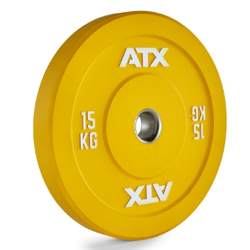 Poza cu ATX Color Full Rubber Bumper Plate 15 kg - Disc de haltere cauciucata colorata pentru antrenament intensiv