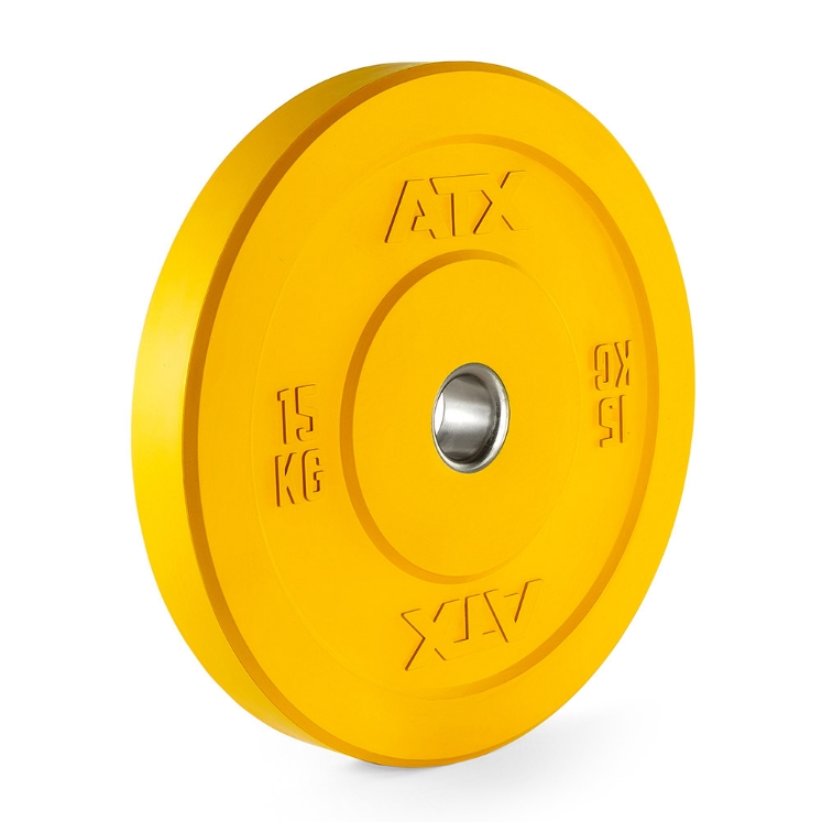 Poza cu ATX Color Full Rubber Bumper Plate 15 kg - Disc de haltere cauciucata colorata pentru antrenament intensiv