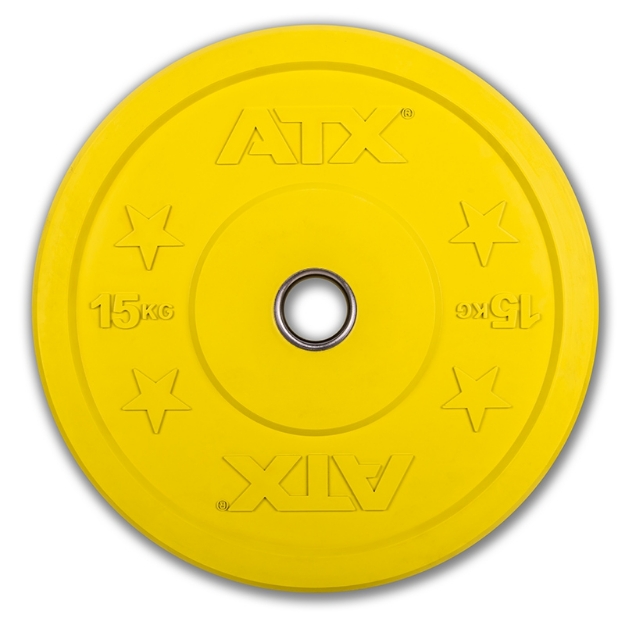 Poza cu ATX Color Full Rubber Bumper Plate 15 kg - Disc de haltere cauciucata colorata pentru antrenament intensiv