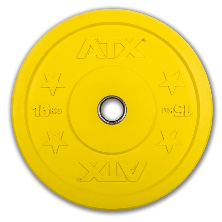 Poza cu ATX Color Full Rubber Bumper Plate 15 kg - Disc de haltere cauciucata colorata pentru antrenament intensiv