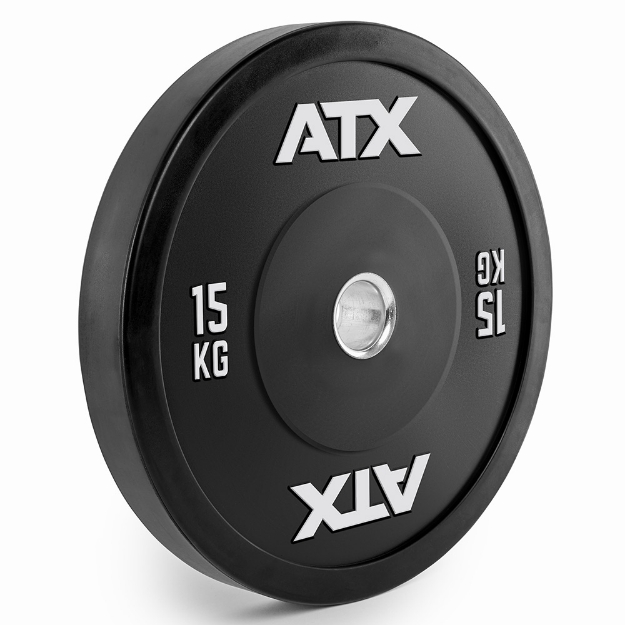 Poza cu ATX® Disc bumper Gym 15 kg - Placa olimpica profesionala cauciucata pentru antrenament intens