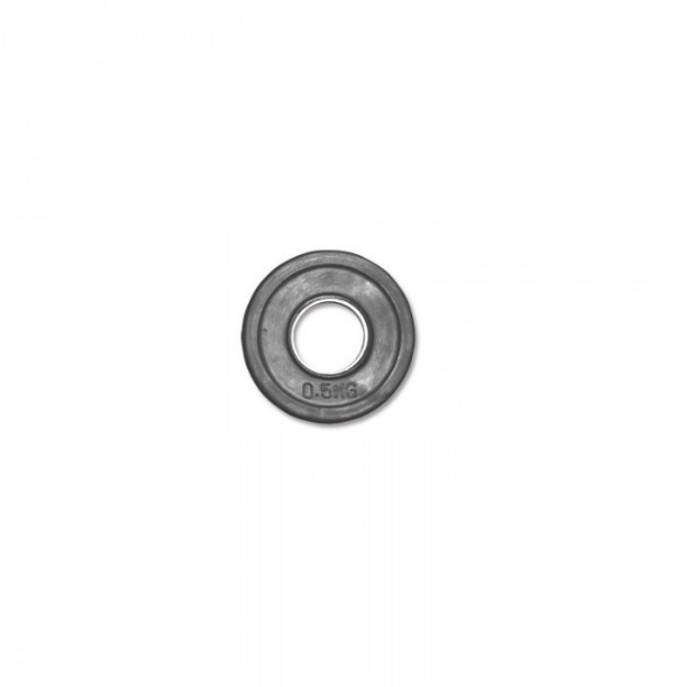 Poza cu Discuri de haltere cauciucate cu prindere - 50 mm - negru - 0,5 kg