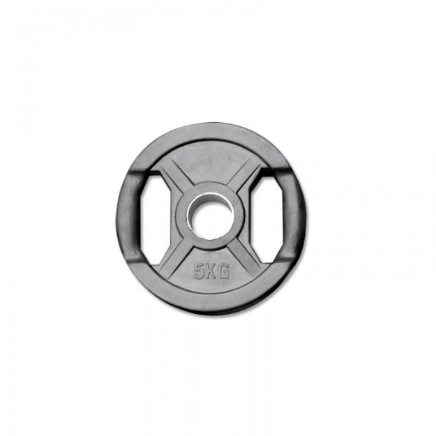 Poza cu Discuri olimpice cauciucate Gripper - 50 mm - negre - 5 kg